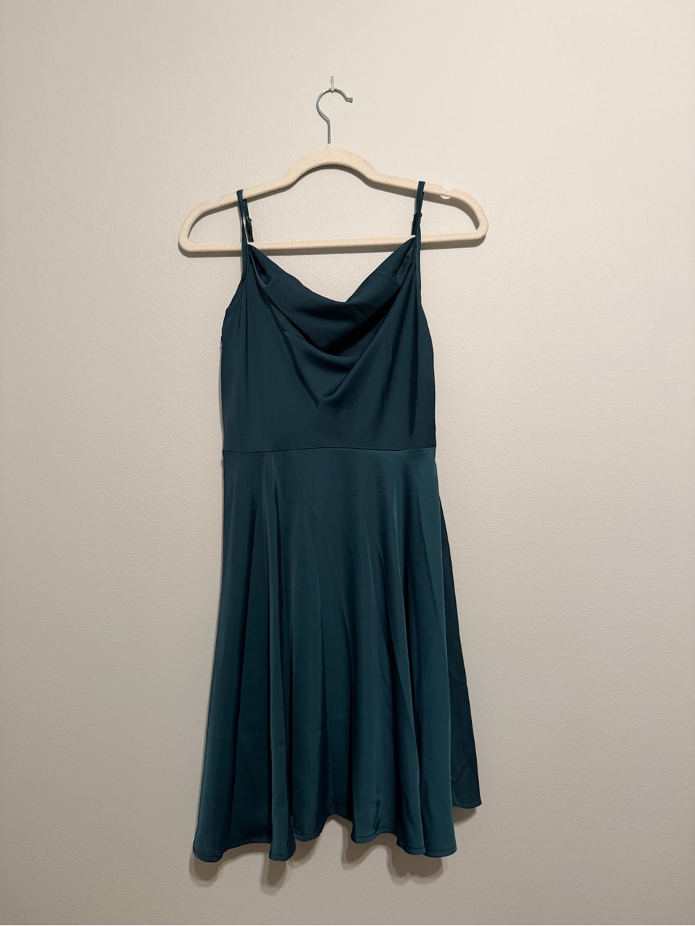 Pretty Garden Teal Cowl Neck Dress